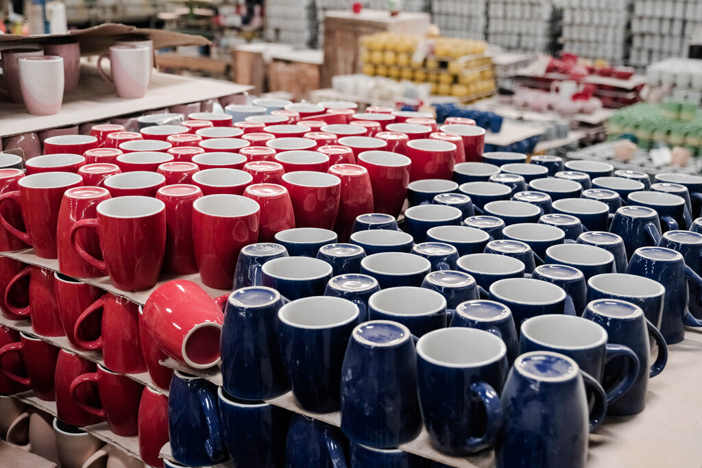 Ceramic Tableware - Blue & Red Design